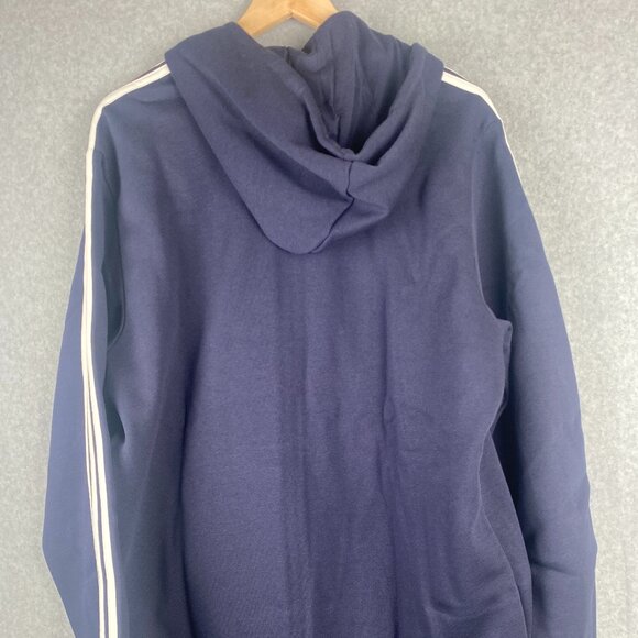 Adidas Men's Track Jacket XL M 3S FL FZ HD Legend Ink - Picture 2 of 9